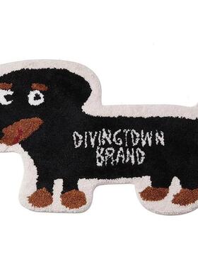 2025新款可爱腊肠狗地毯柔软舒适防滑耐磨地垫客厅卧室床边毯地垫