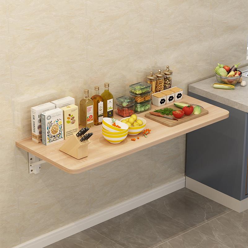 壁挂式折叠桌板连壁餐桌家用实木可挂墙上小桌子厨房置物架靠墙桌