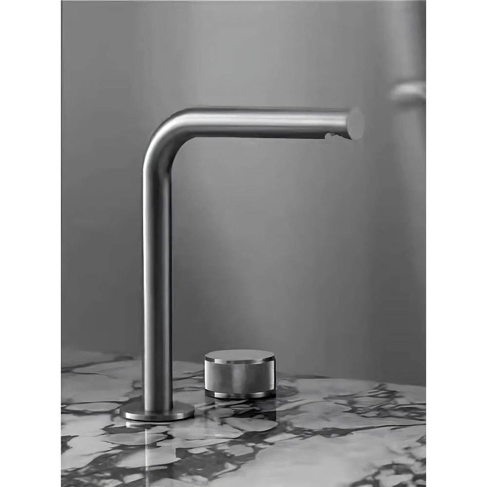 简约双把2孔分体式面盆水龙头浴室柜洗手脸台上全铜七字龙头新款