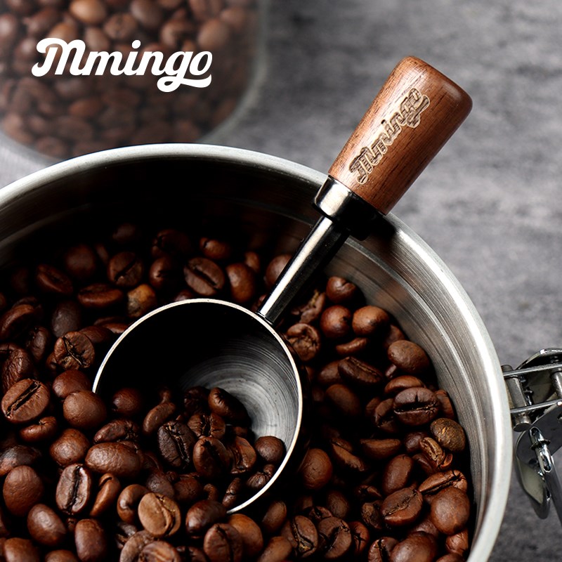 鸣感咖啡粉勺胡桃木柄咖啡豆量勺咖啡豆咖啡粉定量勺咖啡勺