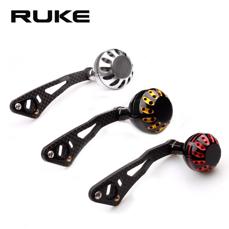 RUKE碳素摇把摇臂单摇握丸改装渔线轮摇把水滴轮鼓轮通DIY适合S/D