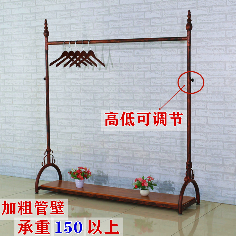 欧式复古服装店展示架落地架陈列挂衣架男女童装伸缩升降单杠架子