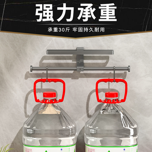 家用整理架子多功能挂钩杆 枪灰色晾衣架收纳神器阳台免打孔挂壁式