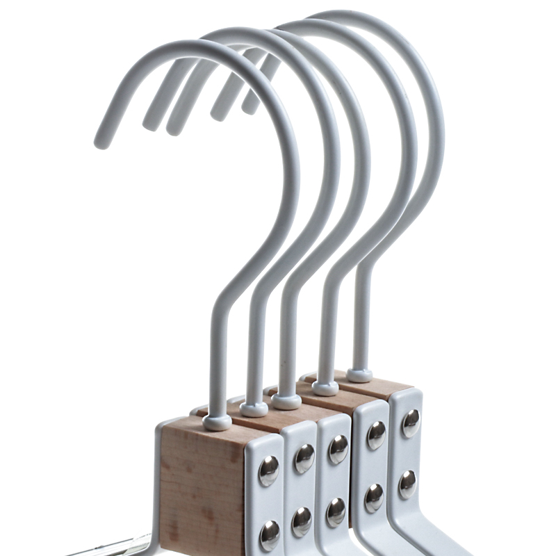 原木榉木铁艺衣架金属实木衣挂设计师款裤挂多功能衣柜衣架20只装