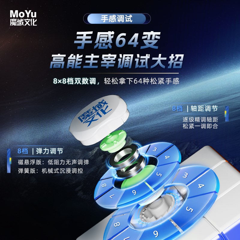 魔域文化V11威龙WRM三阶磁力魔方磁悬浮球轴竞速比赛益智玩具