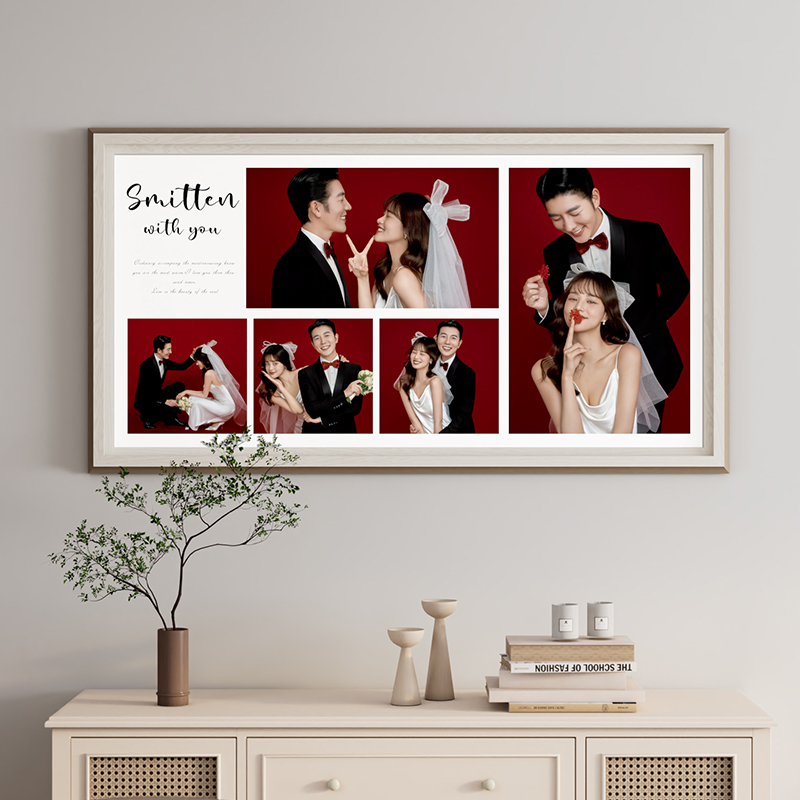 多宫格相框打印婚纱照挂墙冲洗照片做成画框加定制全家福相片放大