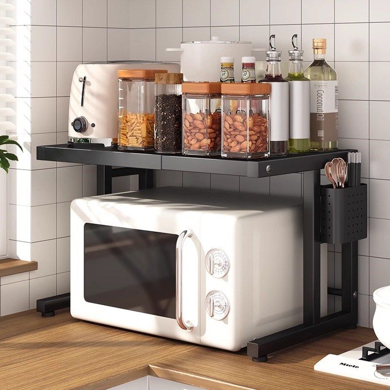 厨房微波炉置物架家用台面多功能伸缩双层电饭锅烤箱一体2024新款,厨房/烹饪用具,微波炉置物架,淘宝优惠券,粉丝福利购,淘宝优惠卷