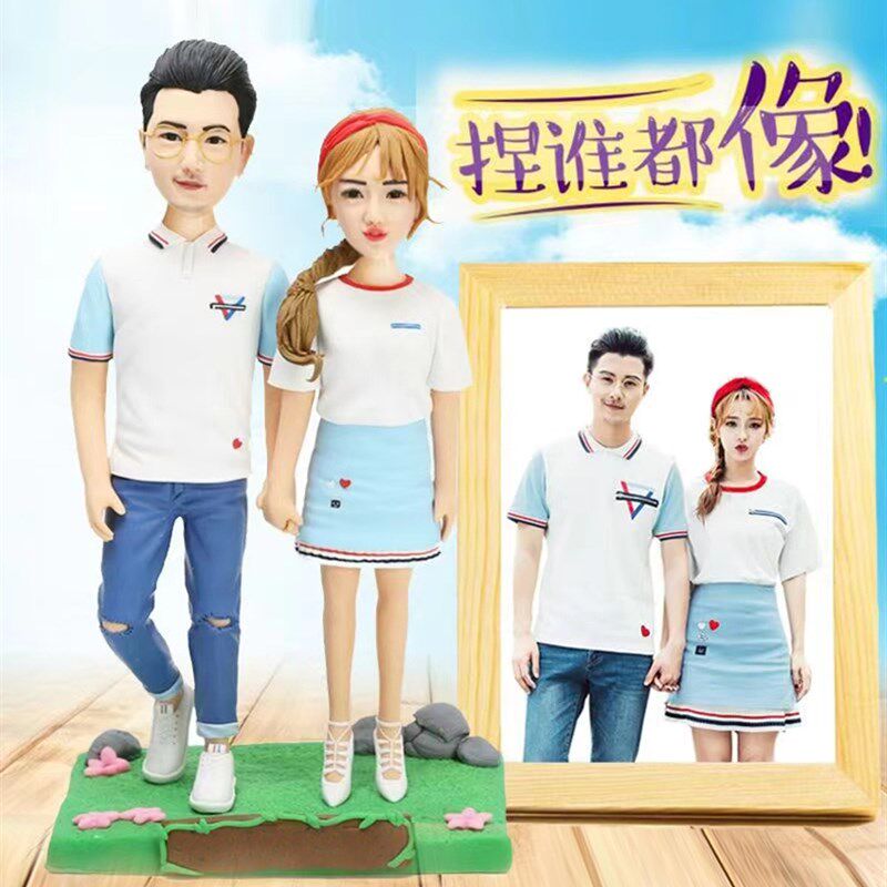 软陶人偶定制玩偶蜡像泥塑摆件手工捏泥人真人像情侣生日结婚礼物,个性定制/设计服务/DIY,软陶人偶,淘宝优惠券,粉丝福利购,淘宝优惠卷