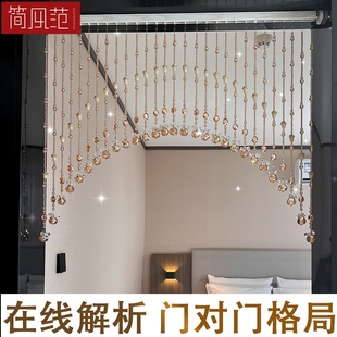 客厅卧室厨房化妆室玄关葫芦珠子结婚免打孔 水晶门帘珠帘隔断新款
