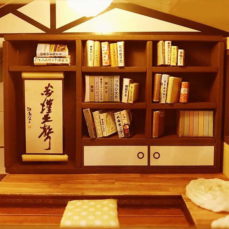 模型屋diy小屋阁楼别墅古都望月小房子diy手工拼装日式古建筑木质