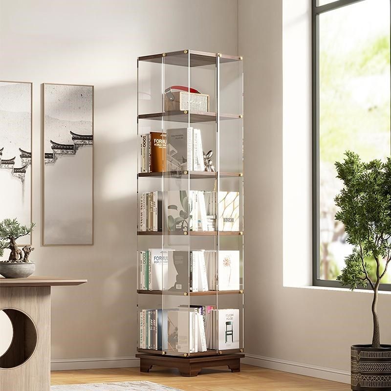 亚克力旋转书架家用客厅落地置物架办公室书房收纳储物收纳展示架,住宅家具,旋转书架,淘宝优惠券,粉丝福利购,淘宝优惠卷