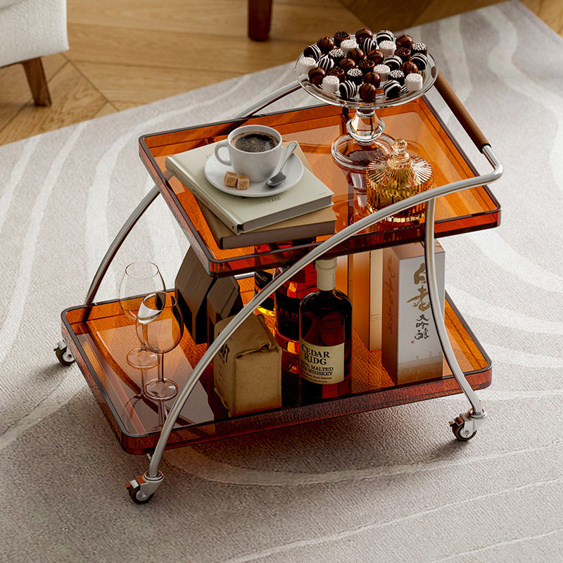 亚克力中古小推车沙发边几角几可移动客厅茶几小户型床头柜置物架,住宅家具,移动边几/推车,淘宝优惠券,粉丝福利购,淘宝优惠卷