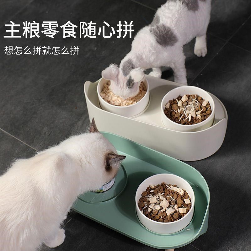 猫碗陶瓷双碗狗碗猫盆食盆保椎防打翻防外溅粮碗猫咪水碗用品定制,宠物/宠物食品及用品,猫狗碗/慢食碗,淘宝优惠券,粉丝福利购,淘宝优惠卷