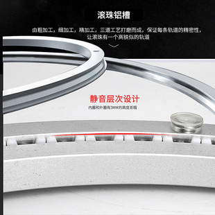 餐桌转盘底座轴承静音铝转盘旋转转轴实木大理石玻璃圆桌家用40cm