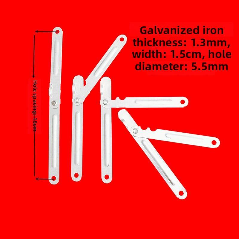 孔距15厘米晒衣架固定片加固条适合25mm方管折叠连接片镀锌铁材质
