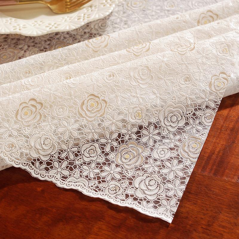蕾丝pvc桌布防水防油防烫免洗ins家用塑料台布长方形餐桌布茶几垫