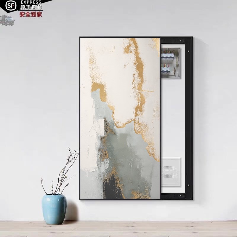 定制推拉装饰画遮挡电y箱挂画遮盖电表箱装饰画
