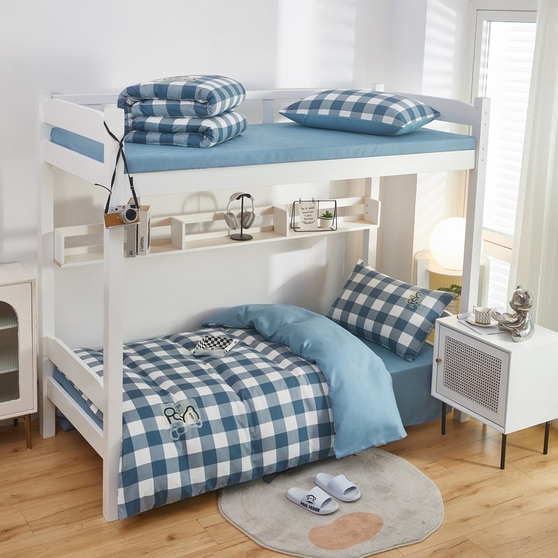 宿舍三件套单人床学生寝室男大学上下铺床单被罩被套学校床上用品