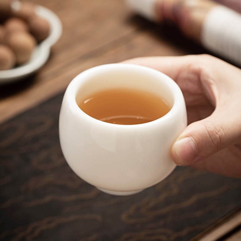 墨修缘陈清宜手工l柴烧德化羊脂玉白瓷主人茶盏个人茶杯茶器送礼