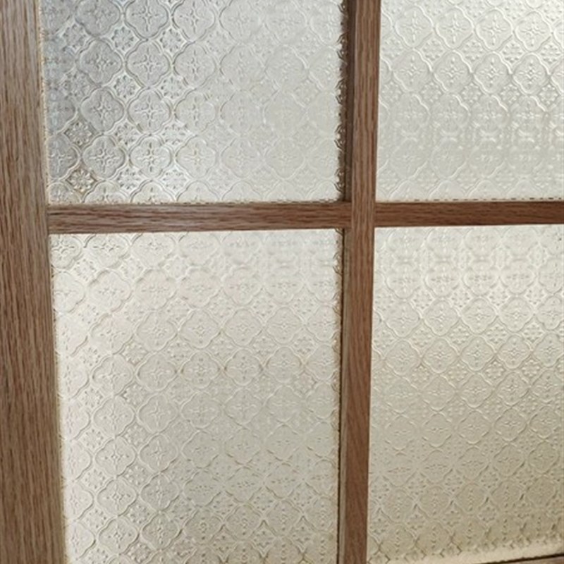 海棠花压花彩色钢化艺术玻璃满洲窗旧古中式酒店民宿屏风隔断门窗