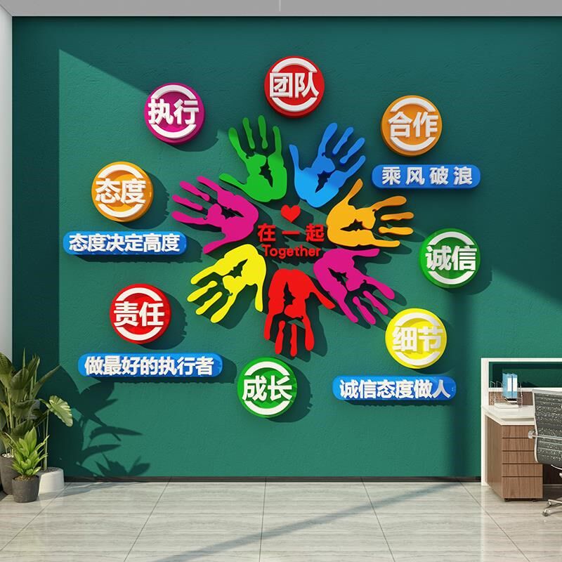 办公室墙面装饰企业文化司进门形象氛围布置励志标语会议贴Z画 画