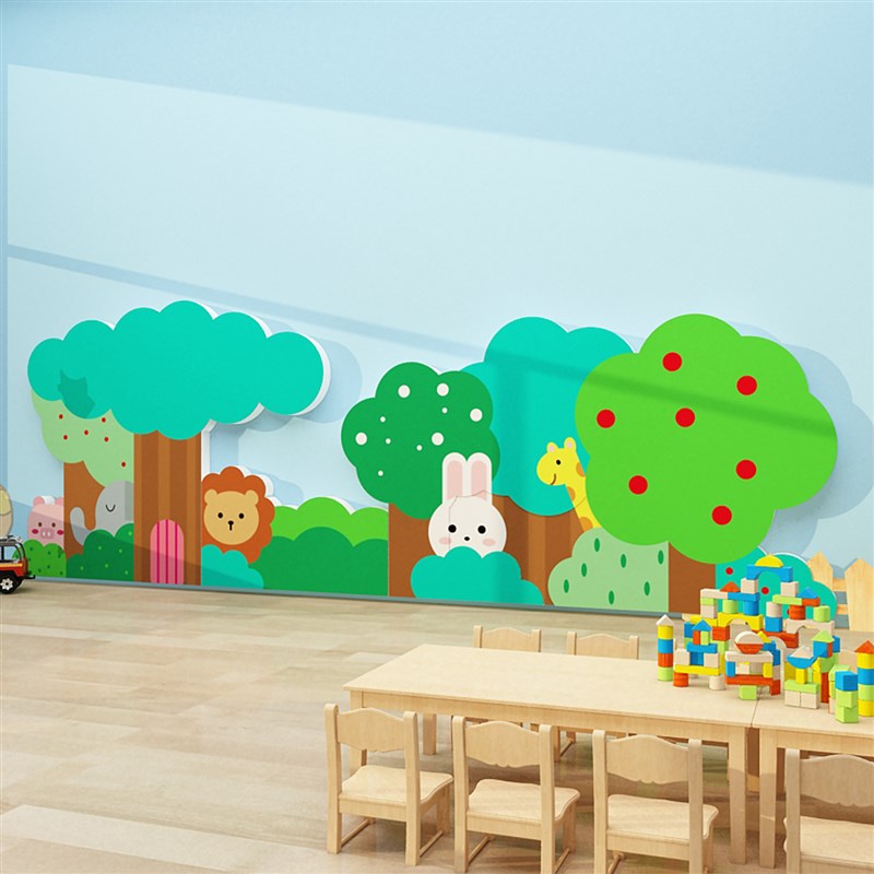 幼儿园森系环创设主题文化墙面装饰成品踢脚腰线贴纸环境布置材料