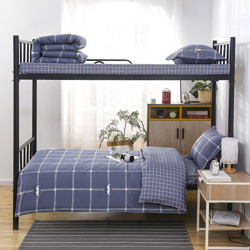 学生宿舍床上三件套全棉100被套床单四件套寝室单人床3件套装