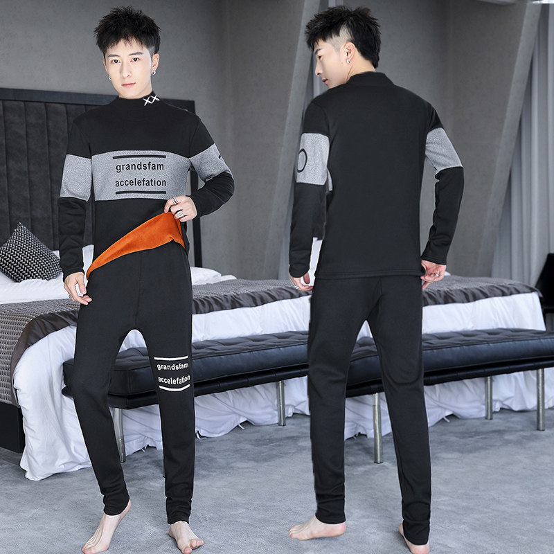 保暖内衣套装男秋冬季新款加厚加绒青年男士秋衣秋裤学生打底衫潮