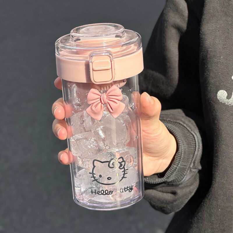 高颜值水杯男女生2024新款ins风夏日简约茶隔滤网双Z层防烫杯子图片