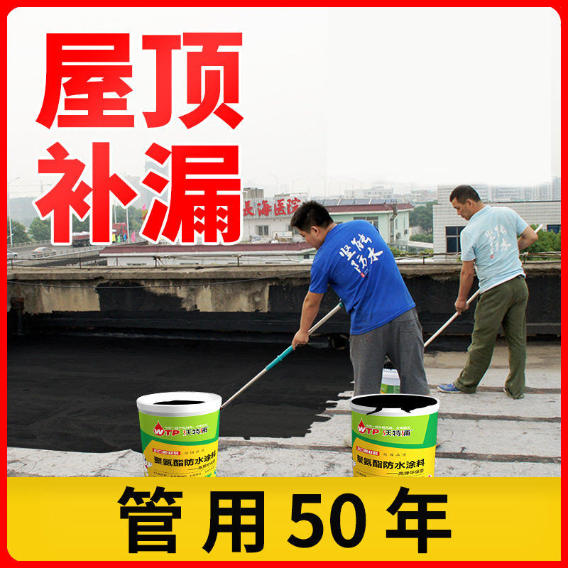 防水涂料屋d顶建筑房顶楼面水泥地面裂缝专用防水补漏胶黑色聚氨