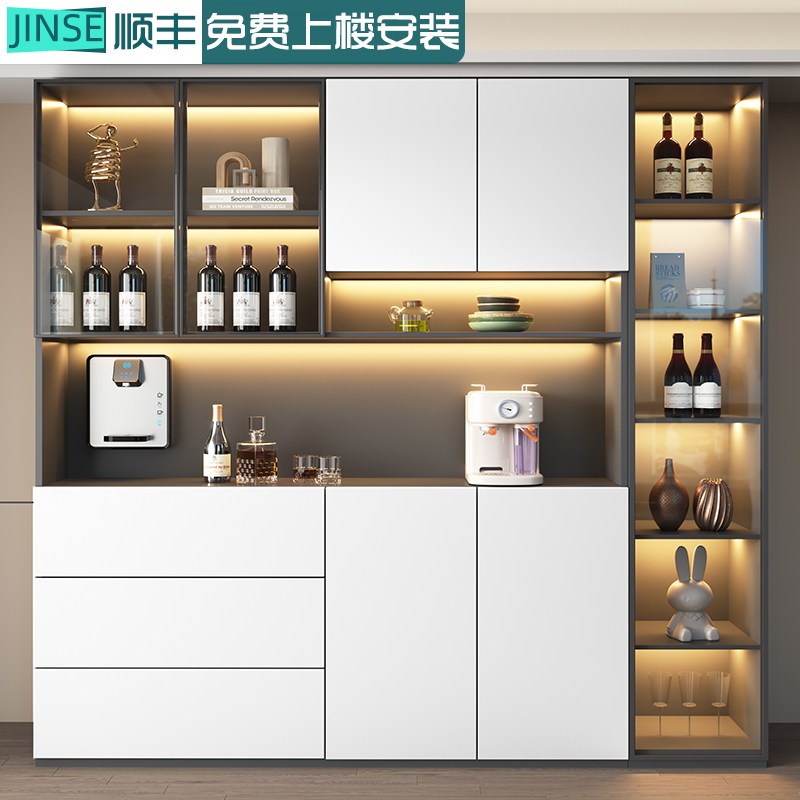 餐柜靠墙一体置物柜子收纳柜客厅简B约酒柜玄关柜新款整体橱柜茶