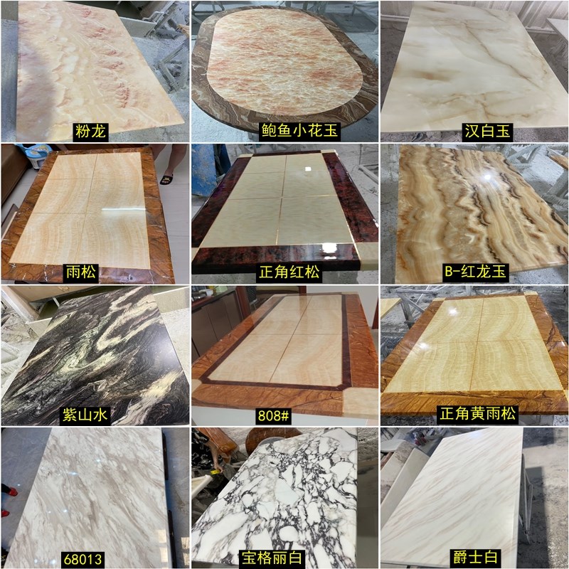 人造大理石功夫茶几桌面r方形台面圆桌转盘带转芯家用转盘酒店面