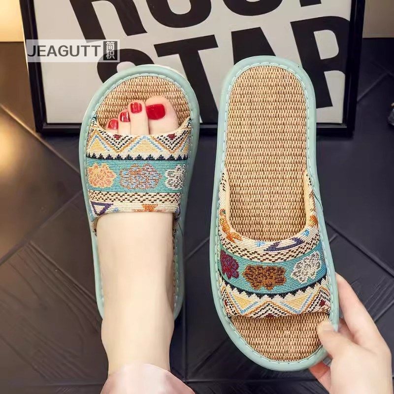 新款民族风亚麻拖鞋居家夏季女室内木地板防滑透气布艺凉拖鞋男士,居家布艺,居家亚麻拖鞋,淘宝优惠券,粉丝福利购,淘宝优惠卷