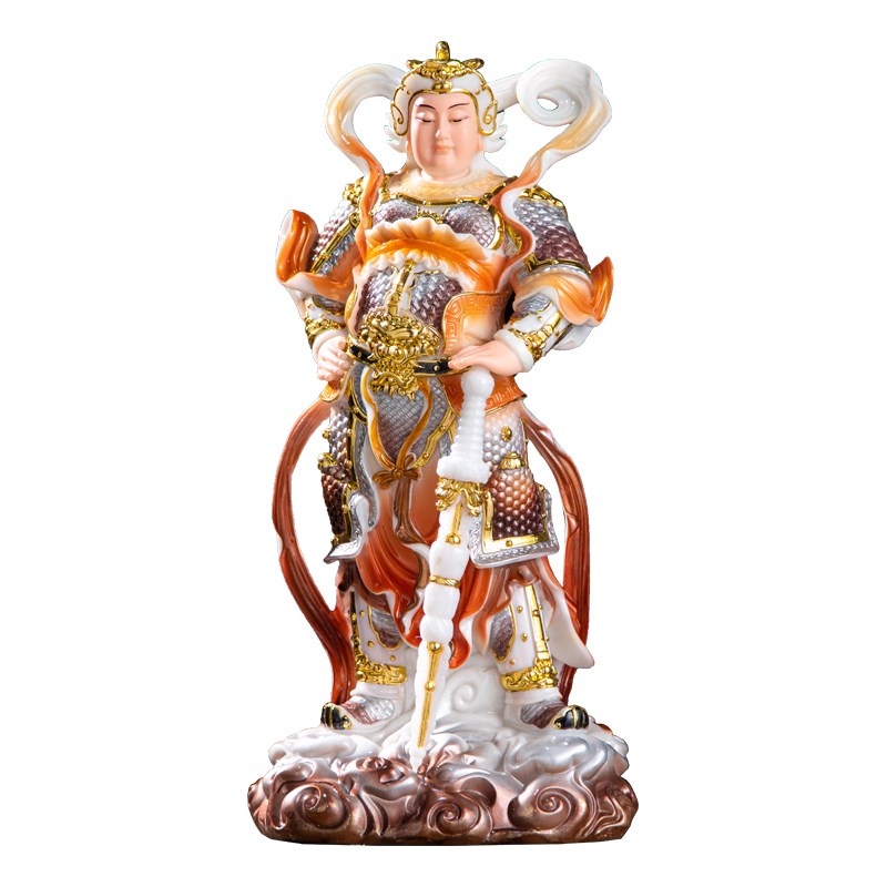 新款汉白玉韦陀珈蓝 12/16/19寸居家供奉摆件汉白玉韦陀珈蓝像