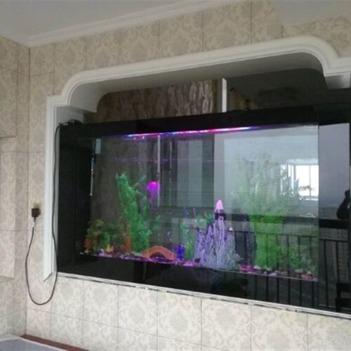 定做玄关隔断镶嵌入式生态鱼缸餐边柜台式水族箱玻璃客厅酒柜鱼缸