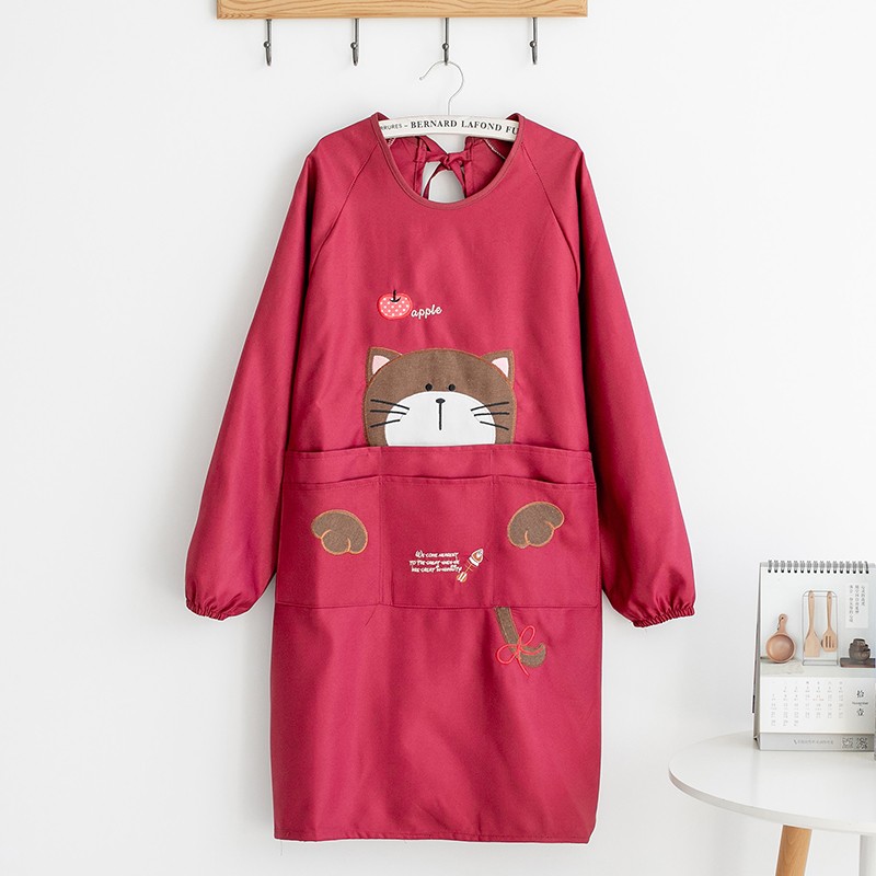 厨房罩衣长袖家用j大人做饭围裙2021新款网红可爱女冬季工作服男