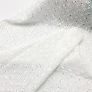 现货棉布绣花面料满幅小清新绣花花边布料9088镂空绣花布料L