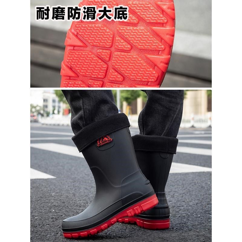 男士雨鞋防滑加厚耐磨雨靴时尚防水鞋中筒新款胶鞋成人干活鞋