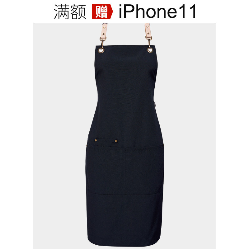 帆布围裙定制咖啡师工作围裙定做餐厅双肩围腰挂脖定做logo刺绣图,个性定制/设计服务/DIY,围裙定制/加工,淘宝优惠券,粉丝福利购,淘宝优惠卷