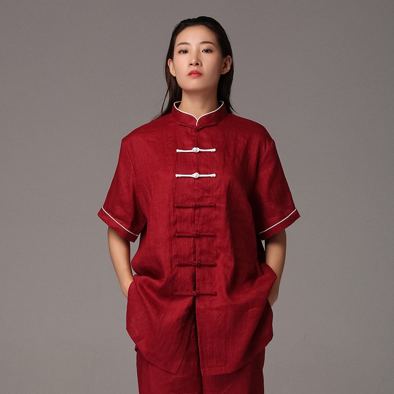 沽唐记太极服女l 夏季武术服男太极拳服练功服春秋表比赛服