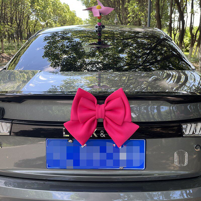 磁吸款汽车尾蝴蝶结挂件车外后A备箱车顶摩托车载玩偶遮挡装饰品