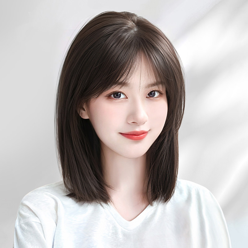 假发全头套女自然蓬松减龄u初恋锁骨发递针无痕隐形真发短发假发