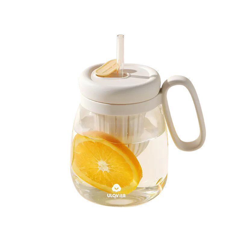 高颜值茶水分离冷泡 花茶杯吸管水杯 高硼硅玻璃杯女士大容量网红
