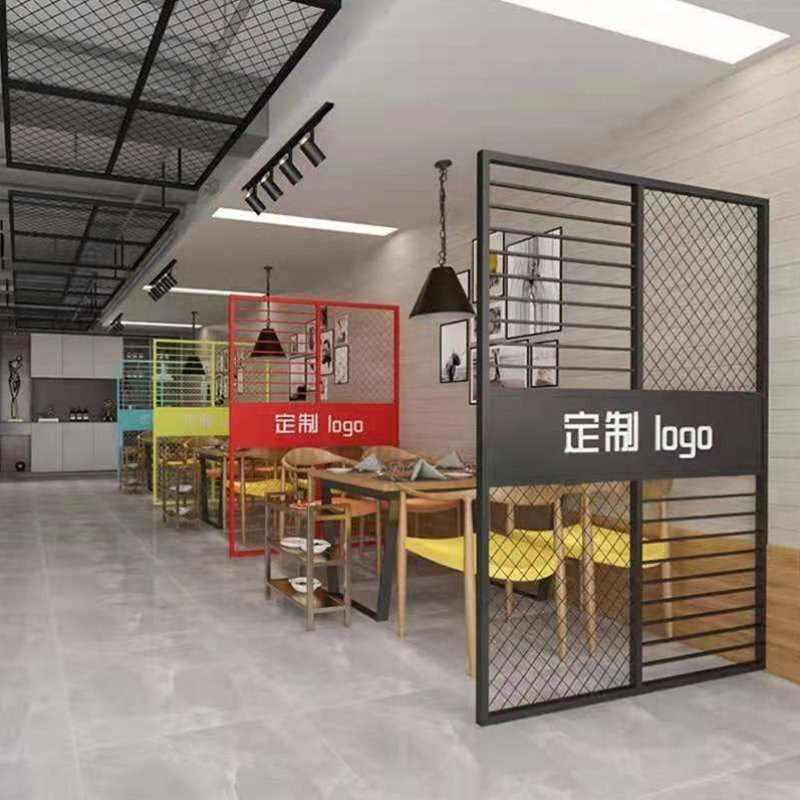 菱形铁网格屏风隔断背景s围墙餐客厅酒吧护栏围栏隔栏工业吊顶装