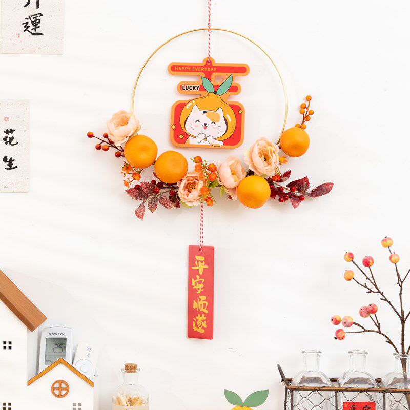 阿楹 春节装饰电视背景墙上遮丑办公室搬家客厅卧室门吉祥挂件花