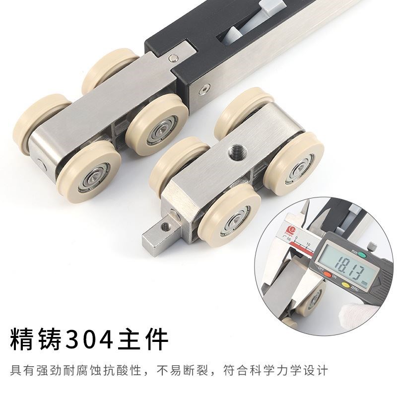 半自动按弹式口袋门轨道 木门吊轮隐藏式推拉门移门配件吊滑吊轨