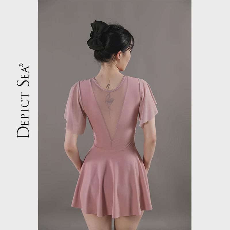 绘海大码连身泳衣女款孕妇保守温泉大胸聚拢200斤胖mm裙式平角裤