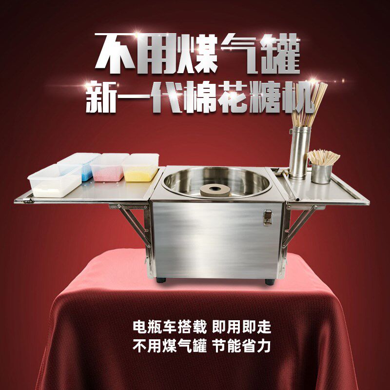 花式棉花糖机器h商用电动车尾流动摆摊小巧轻便手提箱卡式罐燃气