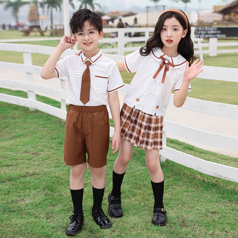 小学生校服夏装英伦风衬衫夏季幼儿园园服大班毕业拍照服儿童班服