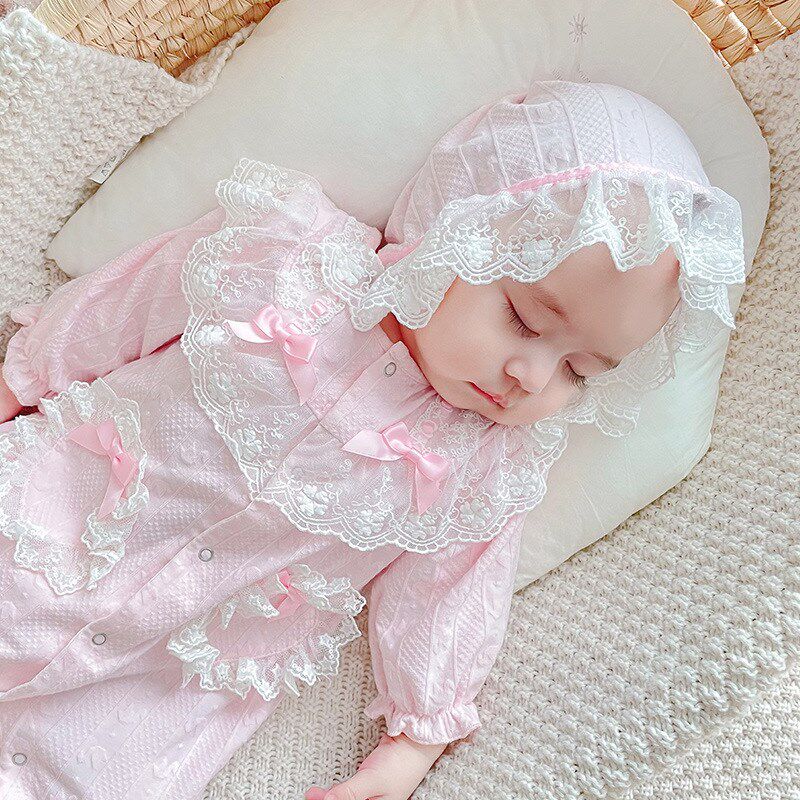 婴儿连体衣秋季外穿女宝宝外出服婴幼儿爬爬服长袖女宝宝哈衣